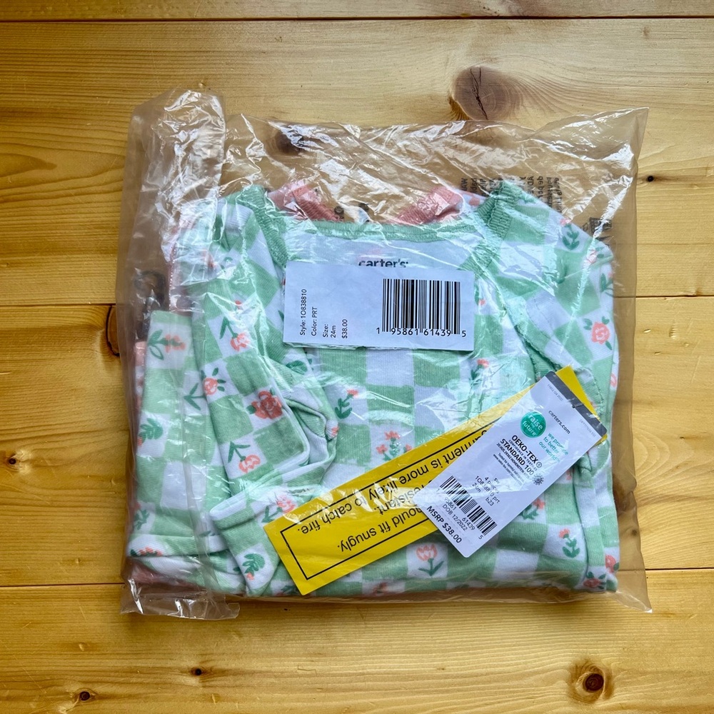 Carters Baby 4-Piece Floral 100% Snug Fit Cotton Pajamas Set